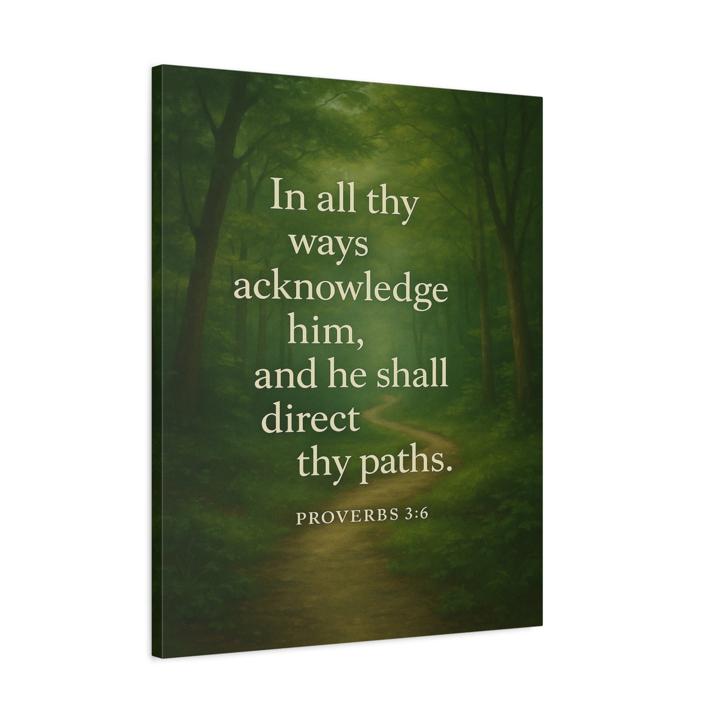 Bible Verse Canvas Proverbs 3:6 Christian Home Décor Wall Art Scripture Ready to Hang Faith Print
