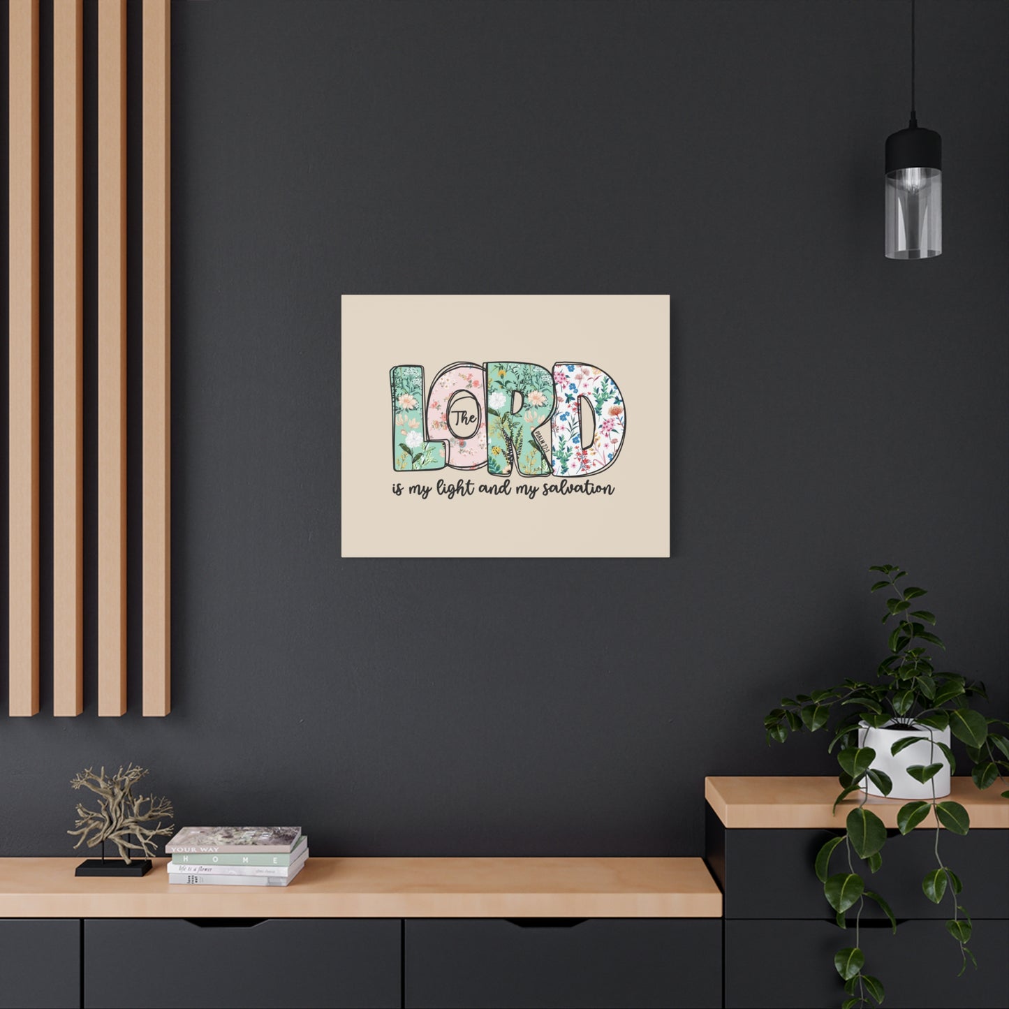 Scripture Walls Light And My Salvation Floral Psalm 27:1 Bible Verse Canvas Christian Wall Art Ready to Hang