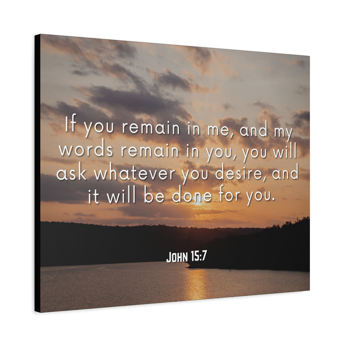 Scripture Canvas Remain In Me John 15:7 Christian Wall Art Bible Verse Print Ready to Hang