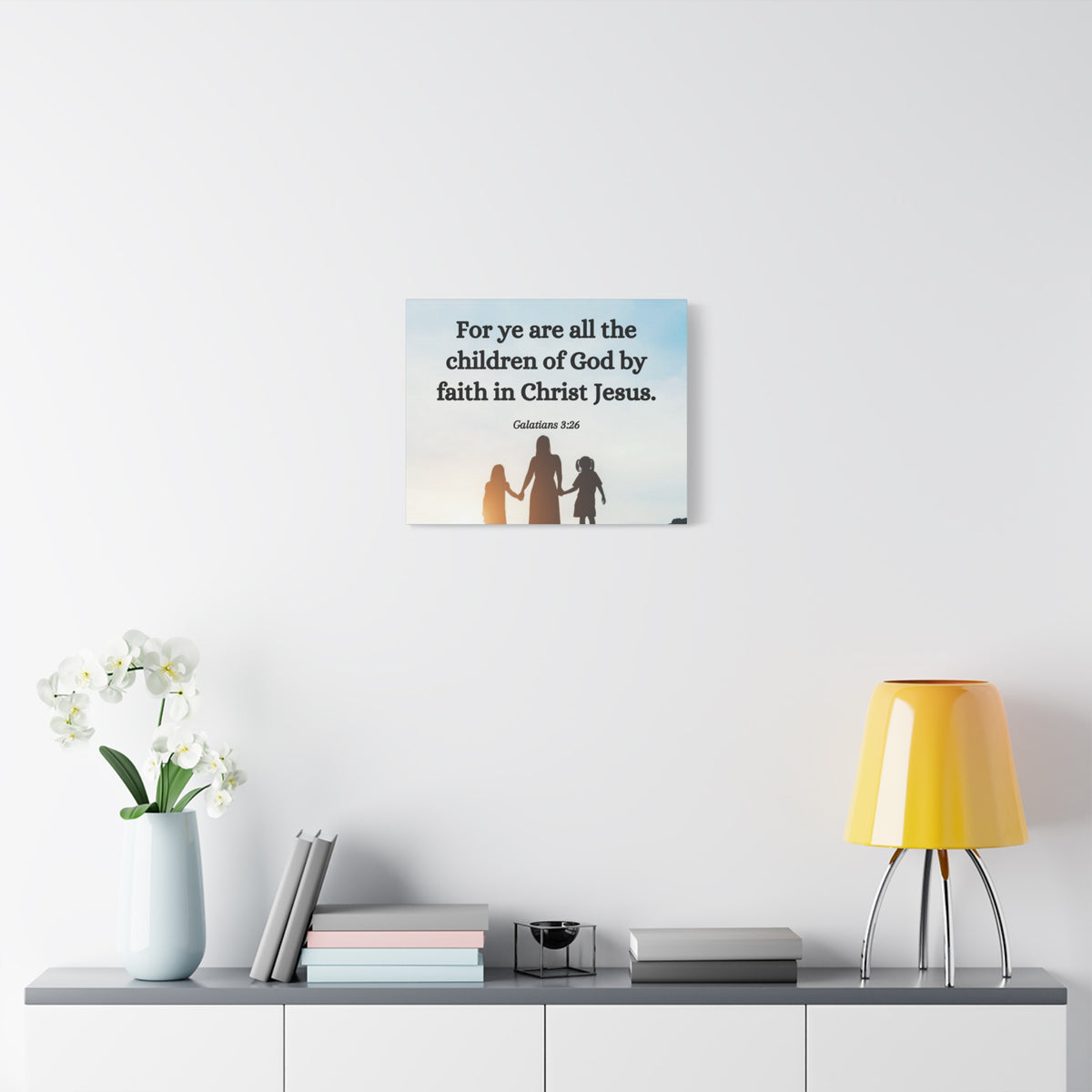 Scripture Canvas By Faith Galatians 3:26 Christian Wall Art Bible Verse Print Ready to Hang