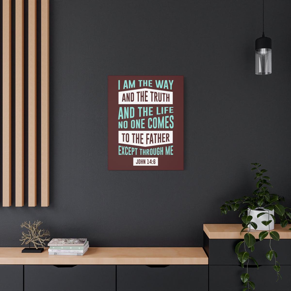 Scripture Canvas The Way John 14:6 Christian Wall Art Bible Verse Print Ready to Hang