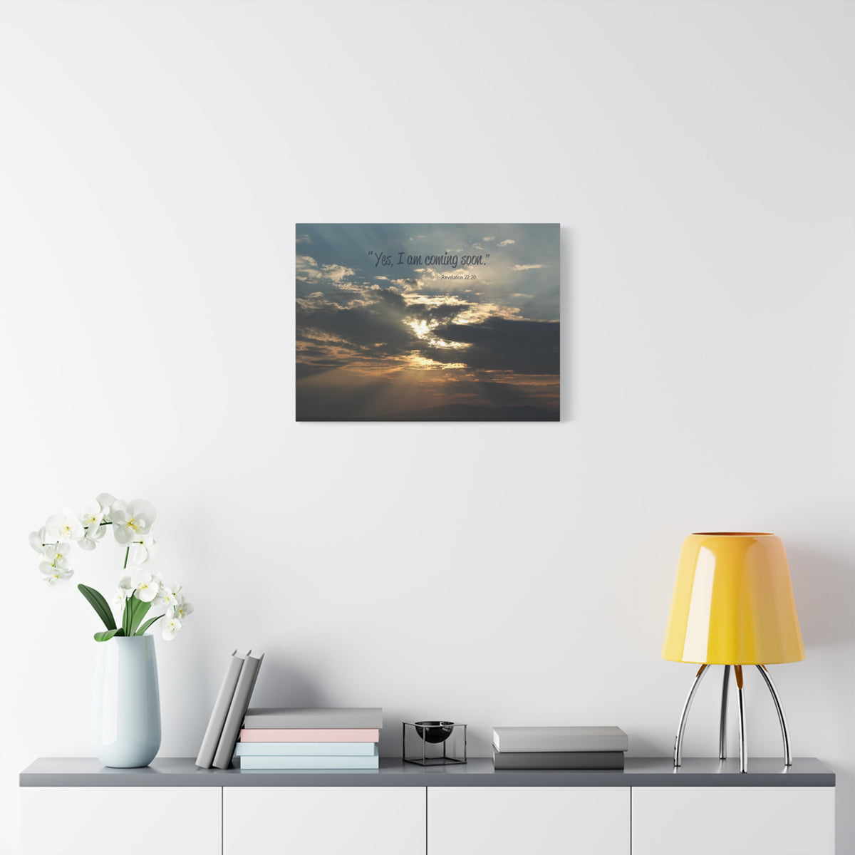 Scripture Canvas I Am Coming Soon Revelation 22:20 Christian Wall Art Bible Verse Print Ready to Hang