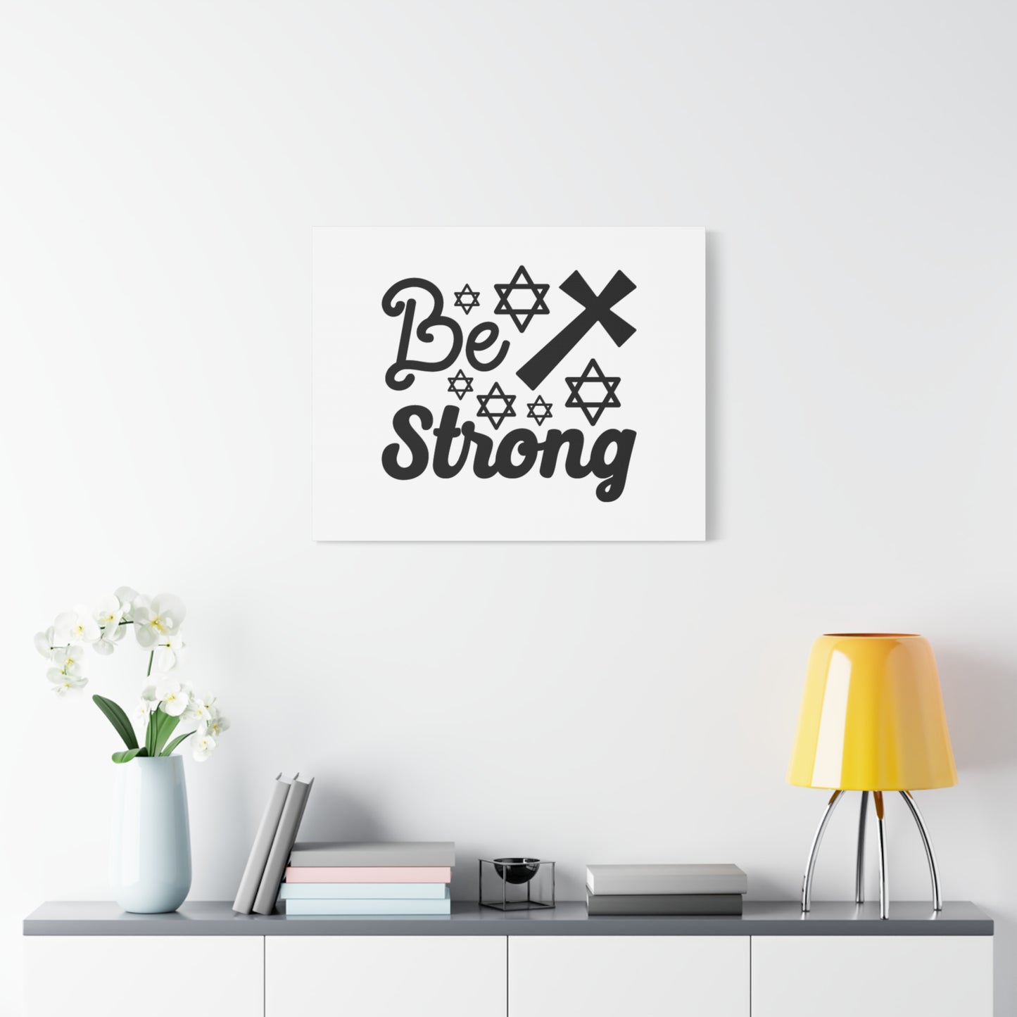Scripture Canvas Be Strong Psalm 119:28 Christian Wall Art Bible Verse Print Ready to Hang