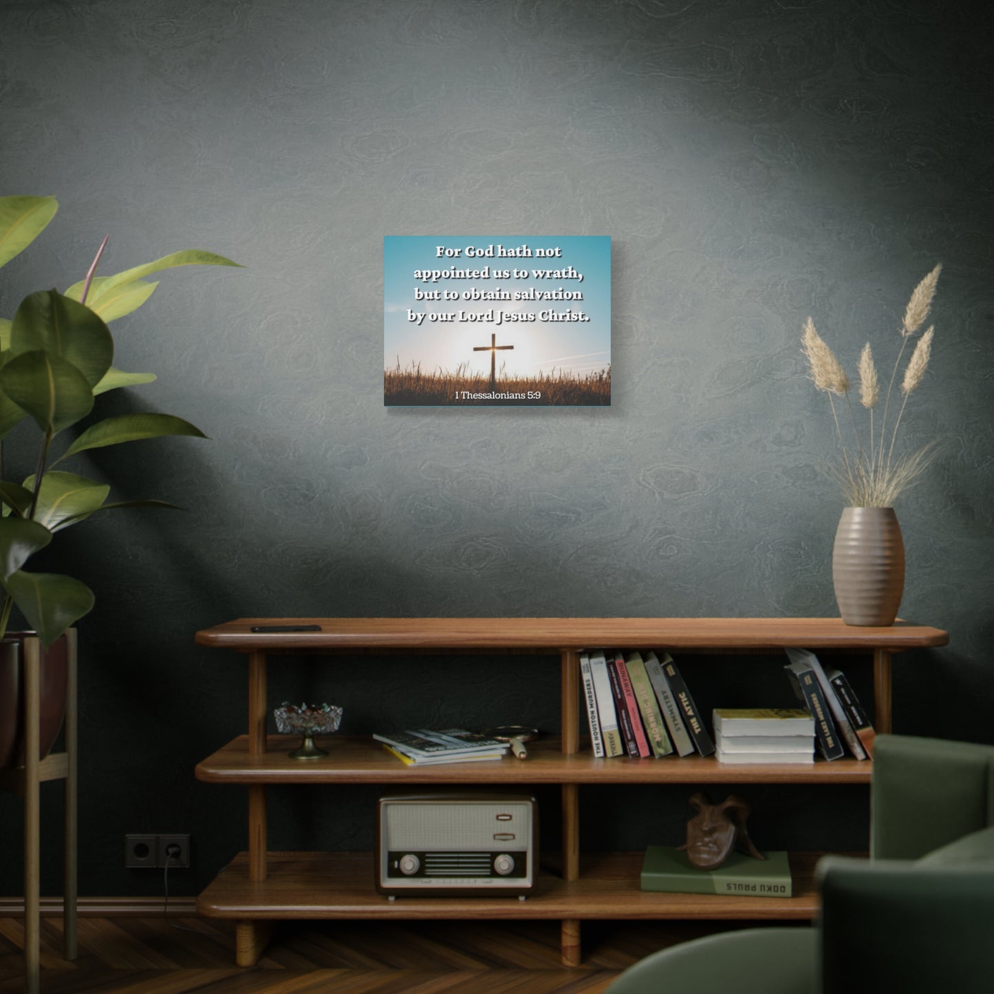 Scripture Canvas To Obtain Salvation 1 Thessalonians 5:9 Christian Wall Art Bible Verse Print Ready to Hang
