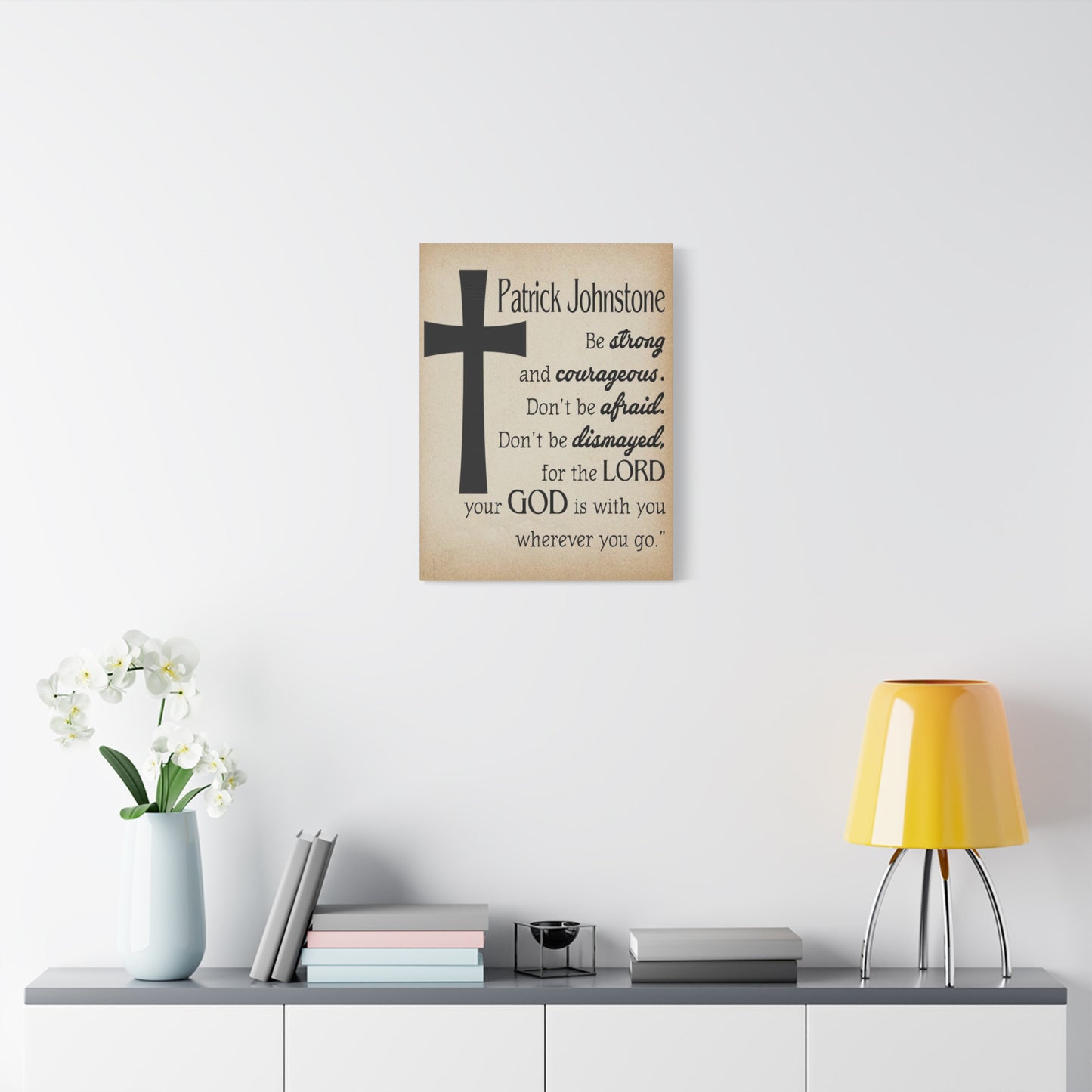 Scripture Walls Personalized Joshua 1:9 Cross Bible Chapter Canvas Christian Wall Art Ready to Hang