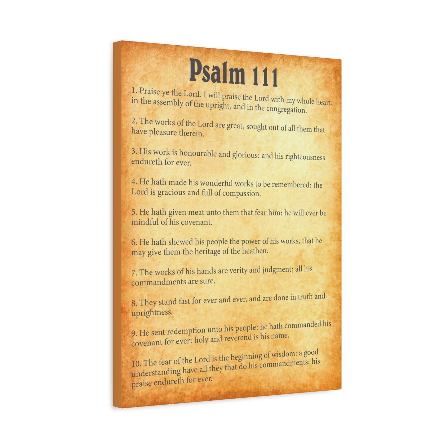 Scripture Walls Psalm 111 Gold Bible Chapter Canvas Christian Wall Art Ready to Hang
