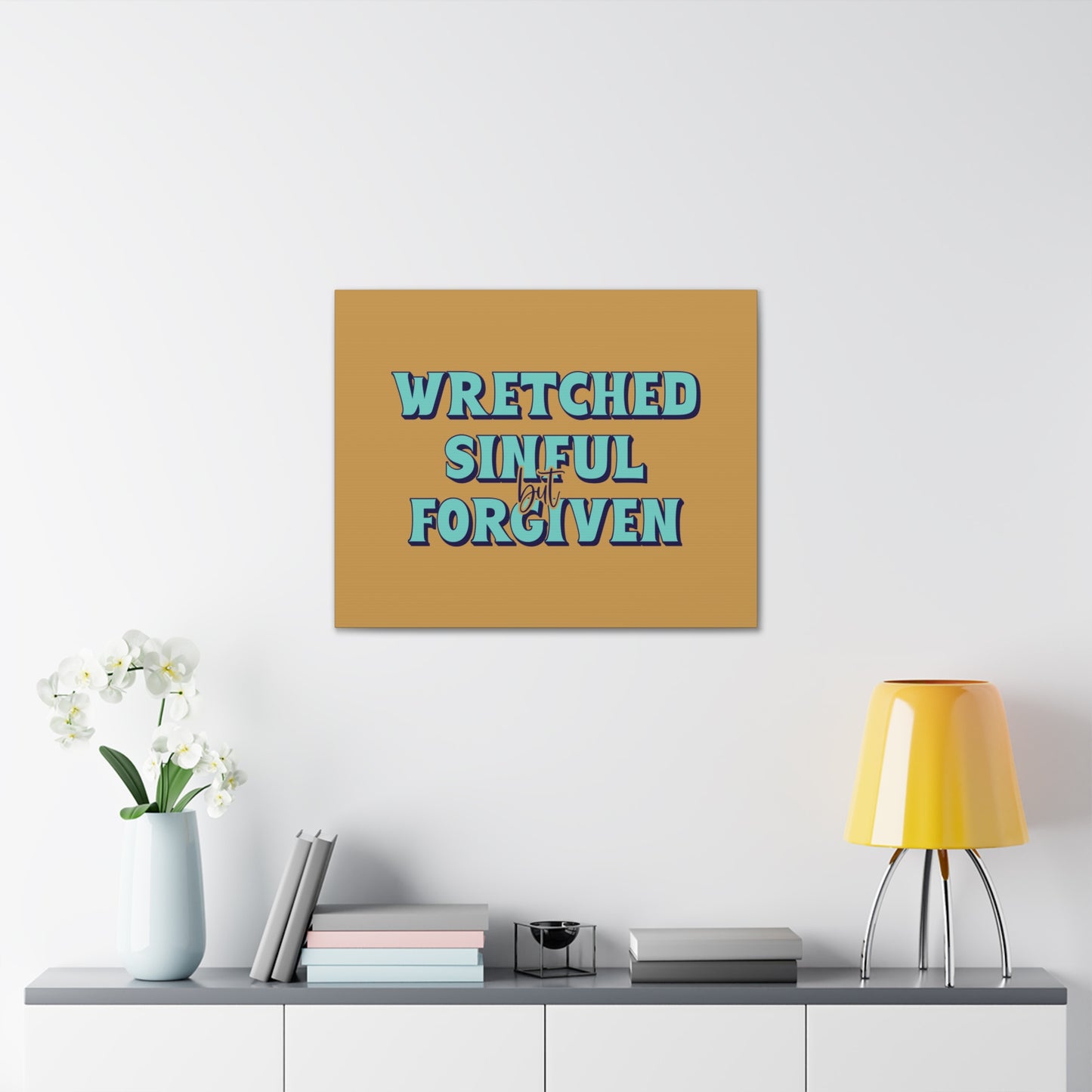 But Forgiven Orange 1 John 1:9 Bible Canvas Christian Wall Art Ready to Hang