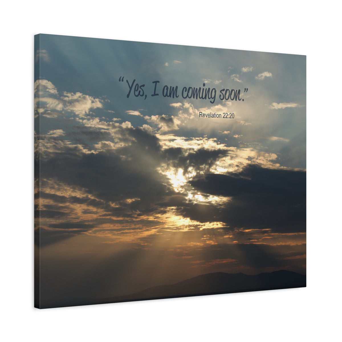 Scripture Canvas I Am Coming Soon Revelation 22:20 Christian Wall Art Bible Verse Print Ready to Hang