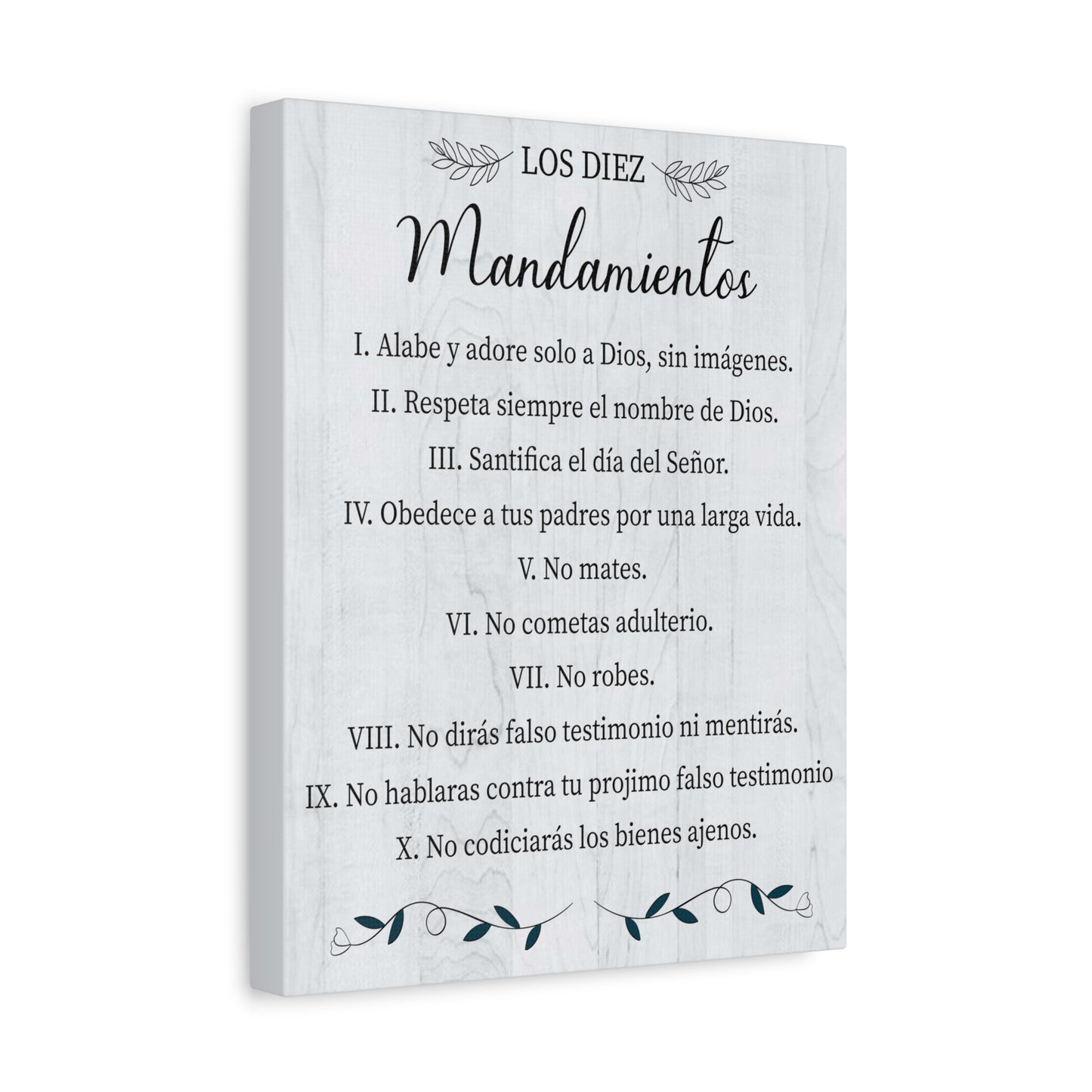 Los Diez Mandamientos 10 Commandments Exodus 20:2-17 Spanish Portrait Christian Wall Art Bible Verse Print Ready to Hang