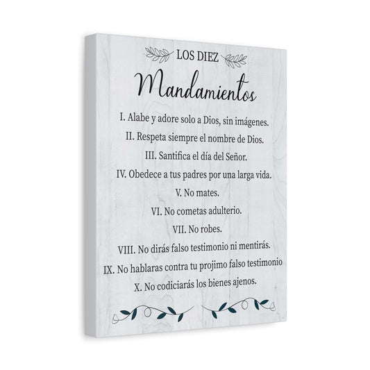 Los Diez Mandamientos 10 Commandments Exodus 20:2-17 Spanish Portrait Christian Wall Art Bible Verse Print Ready to Hang