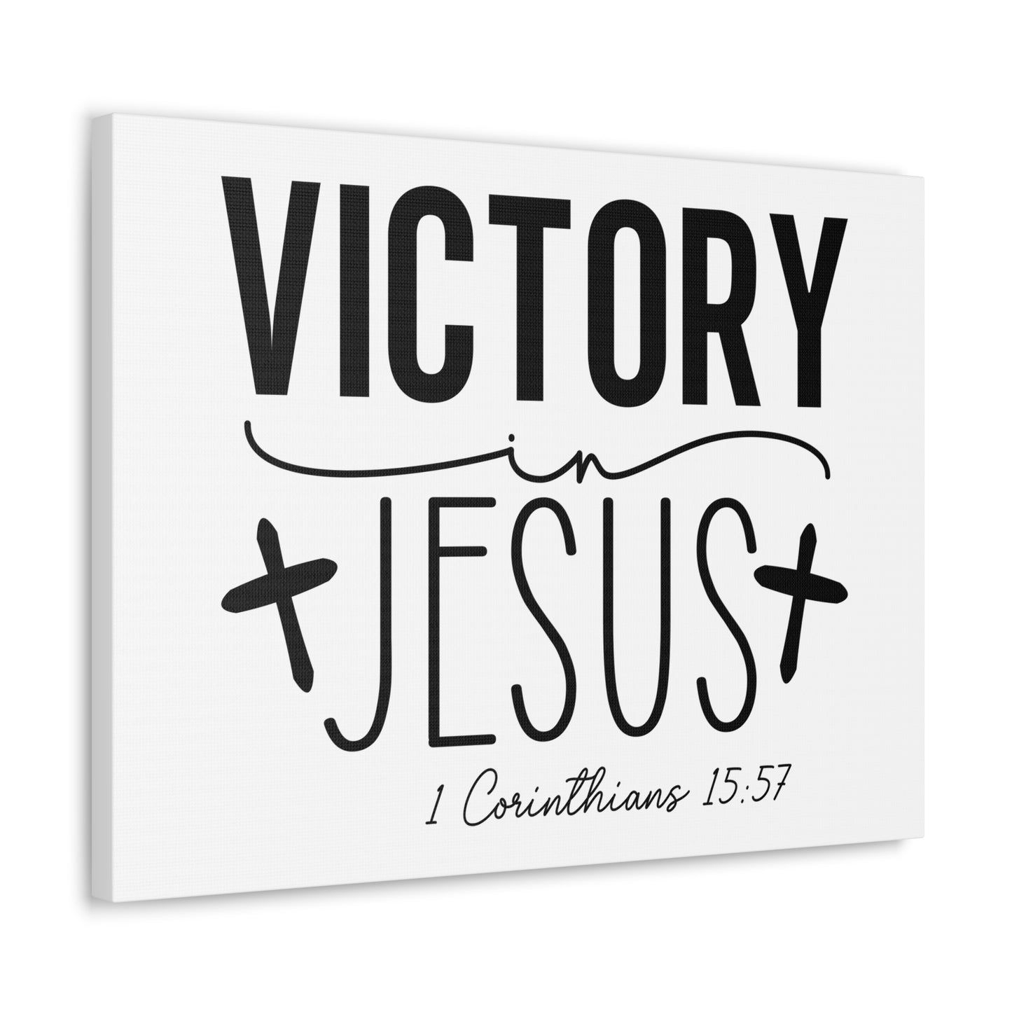 1 Corinthians 15:57 Victory in Jesus Bible Verse Canvas Christian Wall Art Ready to Hang Unframed