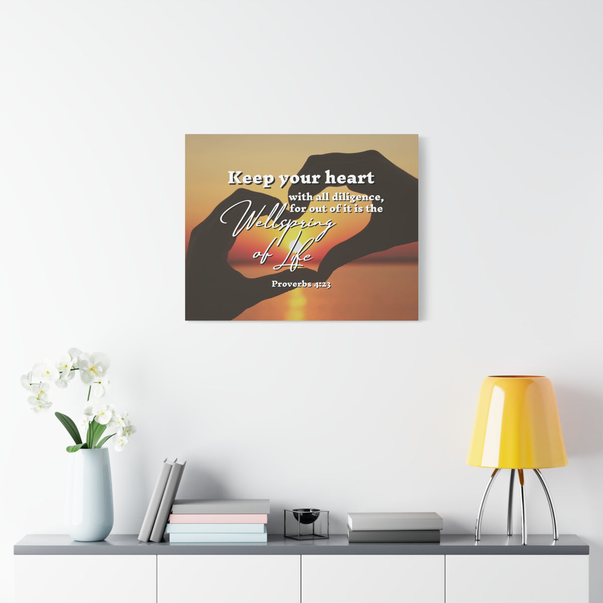 Scripture Canvas Issues Of Life Proverbs 4:23 Christian Wall Art Bible Verse Print Ready to Hang
