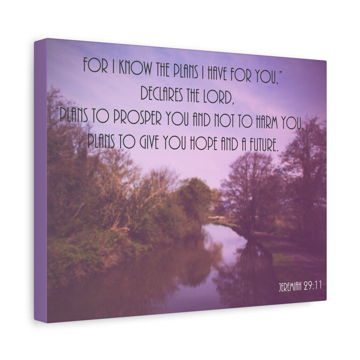 Scripture Canvas Declares The Lord Jeremiah 29:11 Christian Wall Art Bible Verse Print Ready to Hang