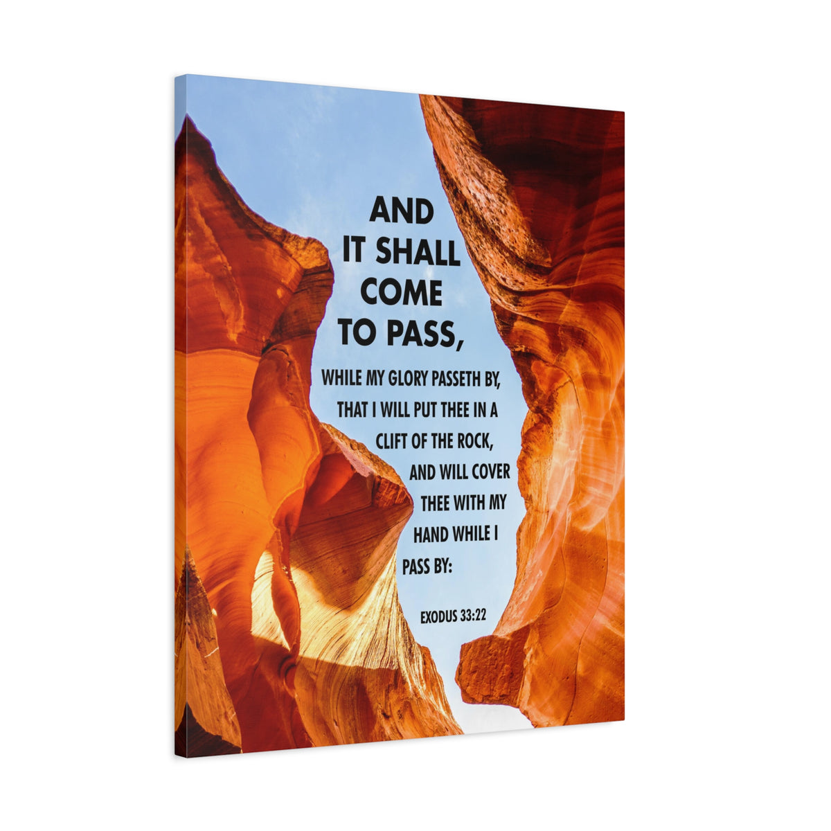 Scripture Canvas It Shall Come to Pass Exodus 33:22 Christian Wall Art Bible Verse Print Ready to Hang