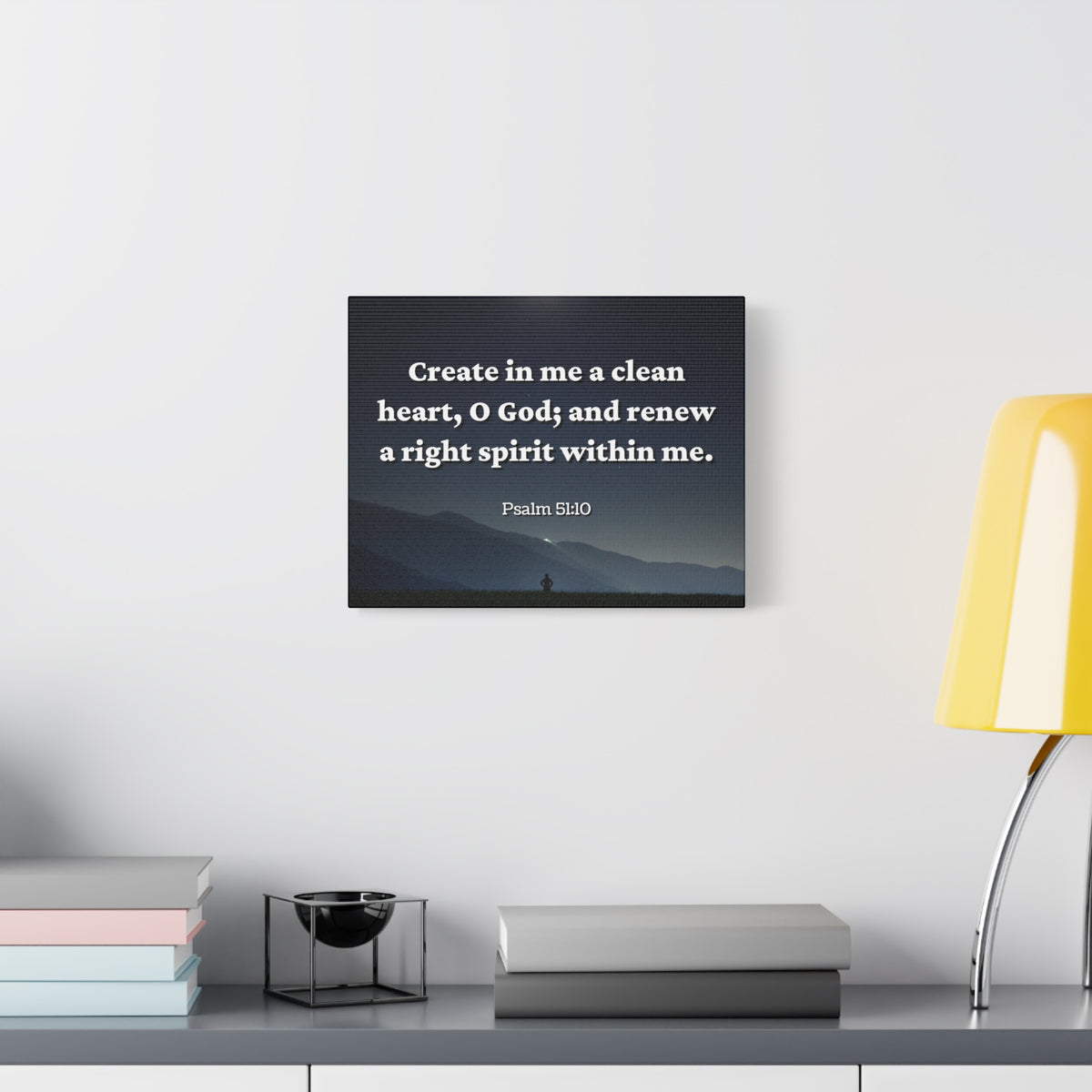 Scripture Canvas Right Spirit Psalm 51:10 Christian Wall Art Bible Verse Print Ready to Hang