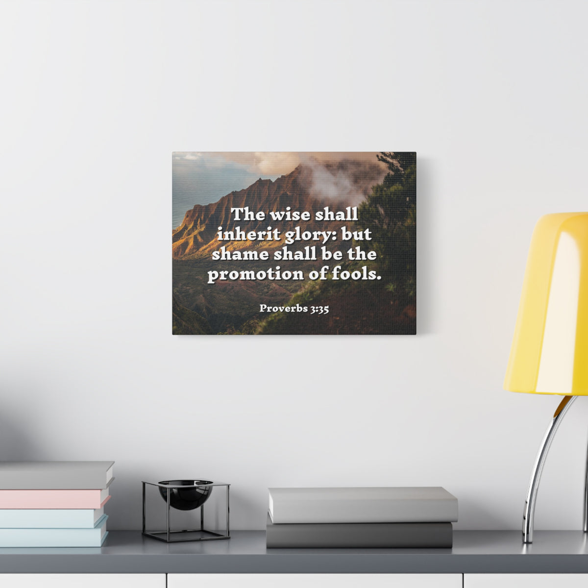 Scripture Canvas Inherit Glory Proverbs 3:35 Christian Wall Art Bible Verse Print Ready to Hang