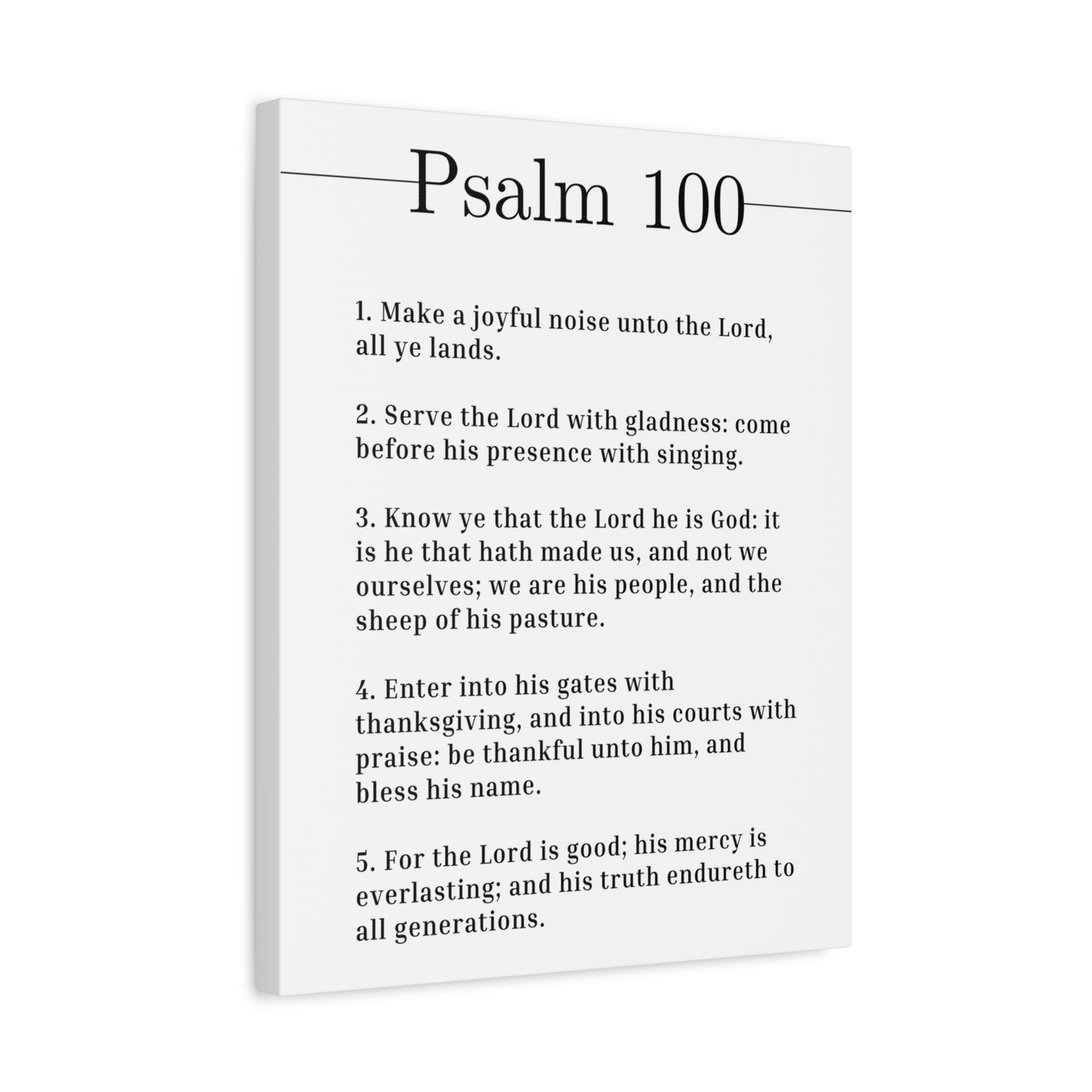 Scripture Canvas Serve The Lord With Gladness Psalm 100 Christian Wall Art Bible Verse Print Ready to Hang