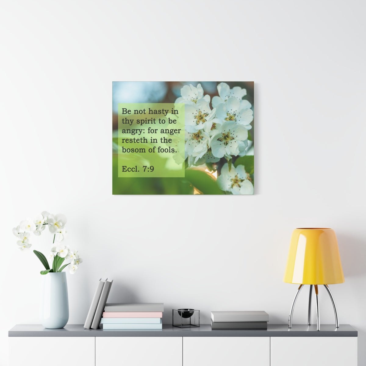 Scripture Canvas Be Not Hasty Ecclesiastes 7:9 Christian Wall Art Bible Verse Print Ready to Hang