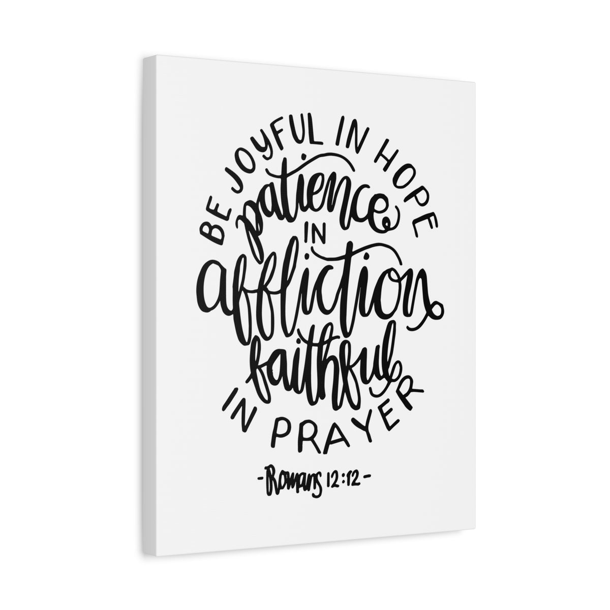 Scripture Canvas Patience In Affliction Romans 12:12 Christian Wall Art Bible Verse Print Ready to Hang