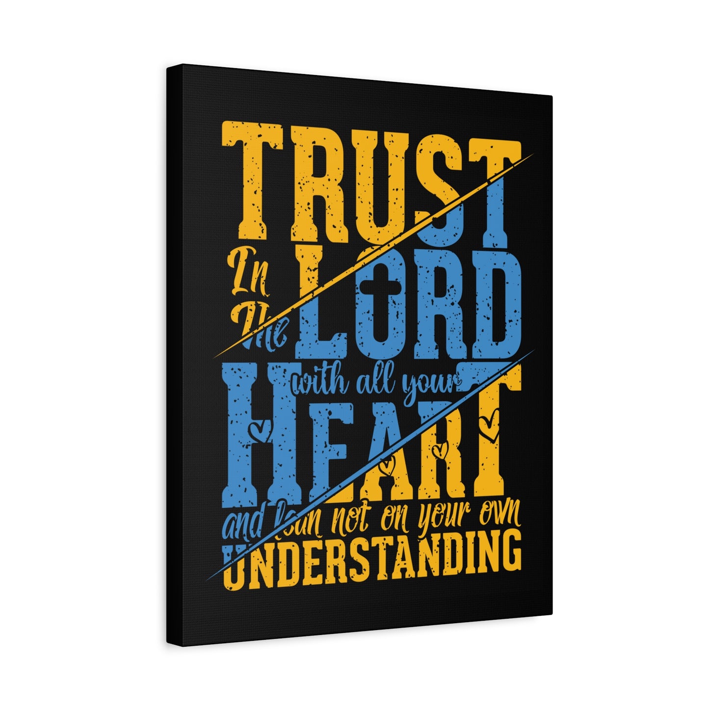 Scripture Canvas All Your Heart Psalm 23:4 Christian Wall Art Bible Verse Print Ready to Hang