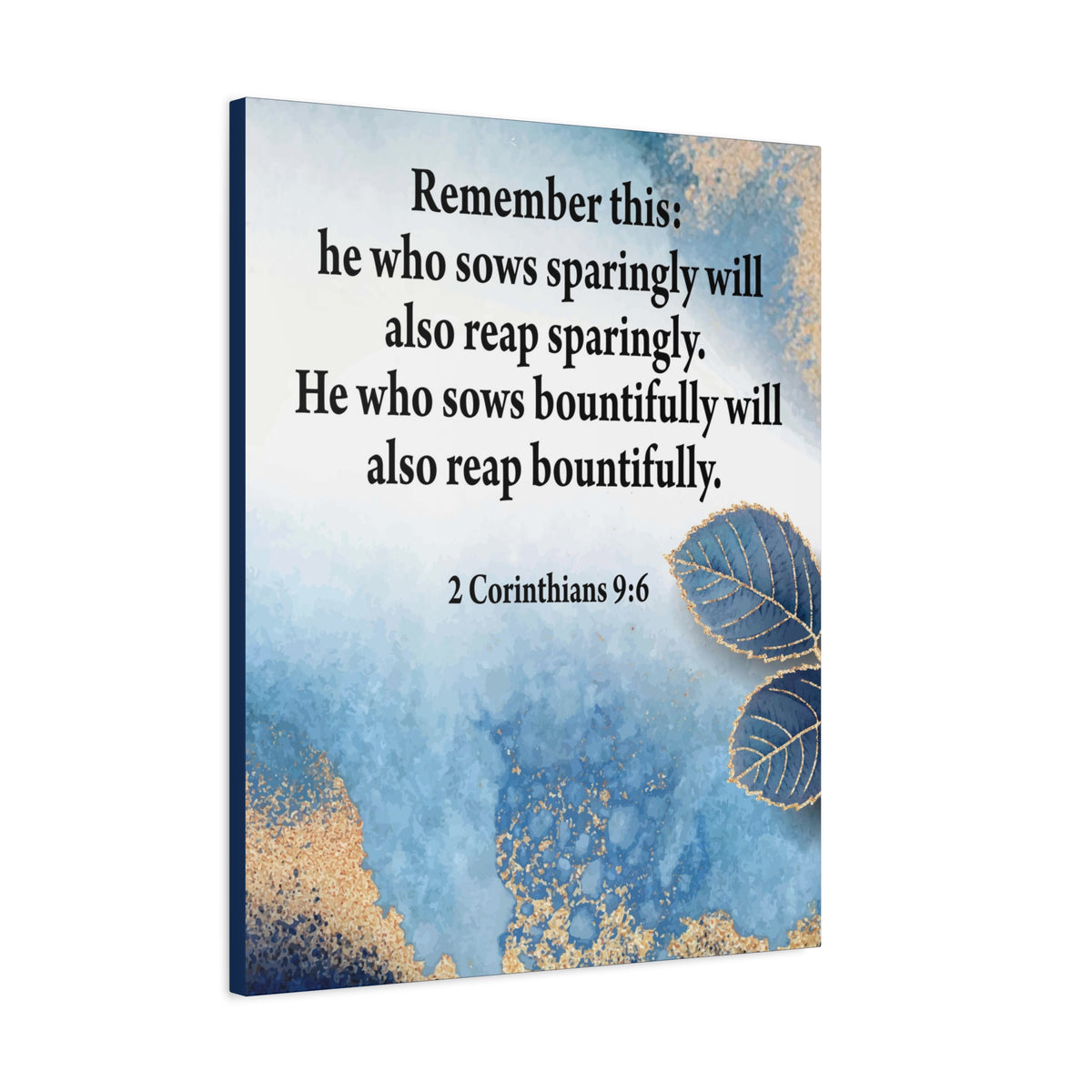 Scripture Canvas Reap What You Sow 2 Corinthians 9:6 Christian Wall Art Bible Verse Print Ready to Hang