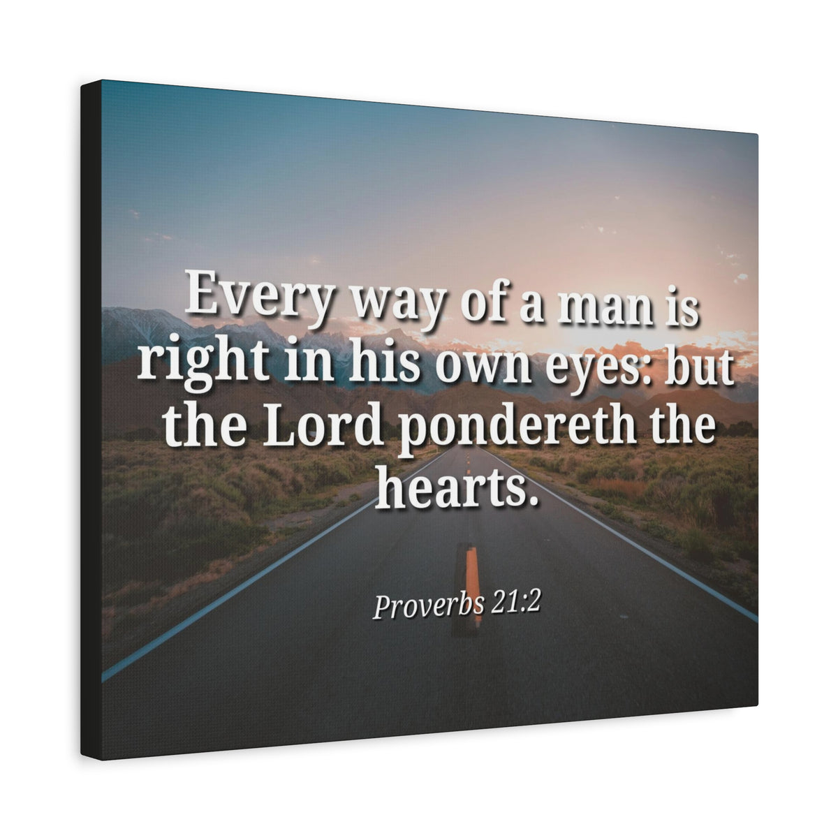 Scripture Canvas The Hearts Proverbs 21:2 Christian Wall Art Bible Verse Print Ready to Hang