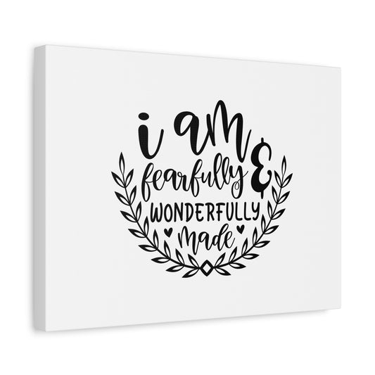 Scripture Canvas I Am Fearfully Wonderfully Made Psalm 139:14 Christian Wall Art Bible Verse Print Ready to Hang