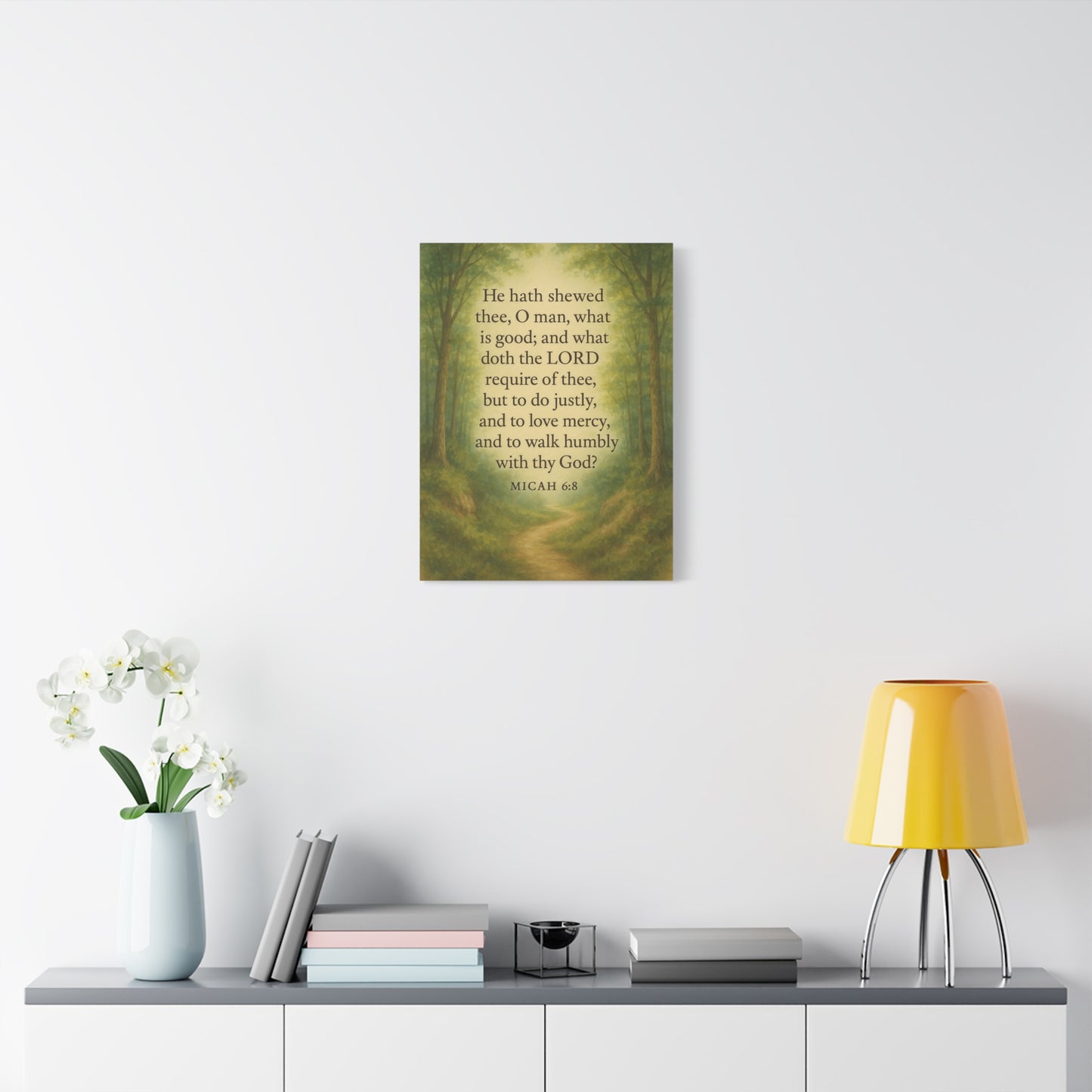 Bible Verse Canvas Micah 6:8 Christian Home Décor Wall Art Scripture Ready to Hang Faith Print