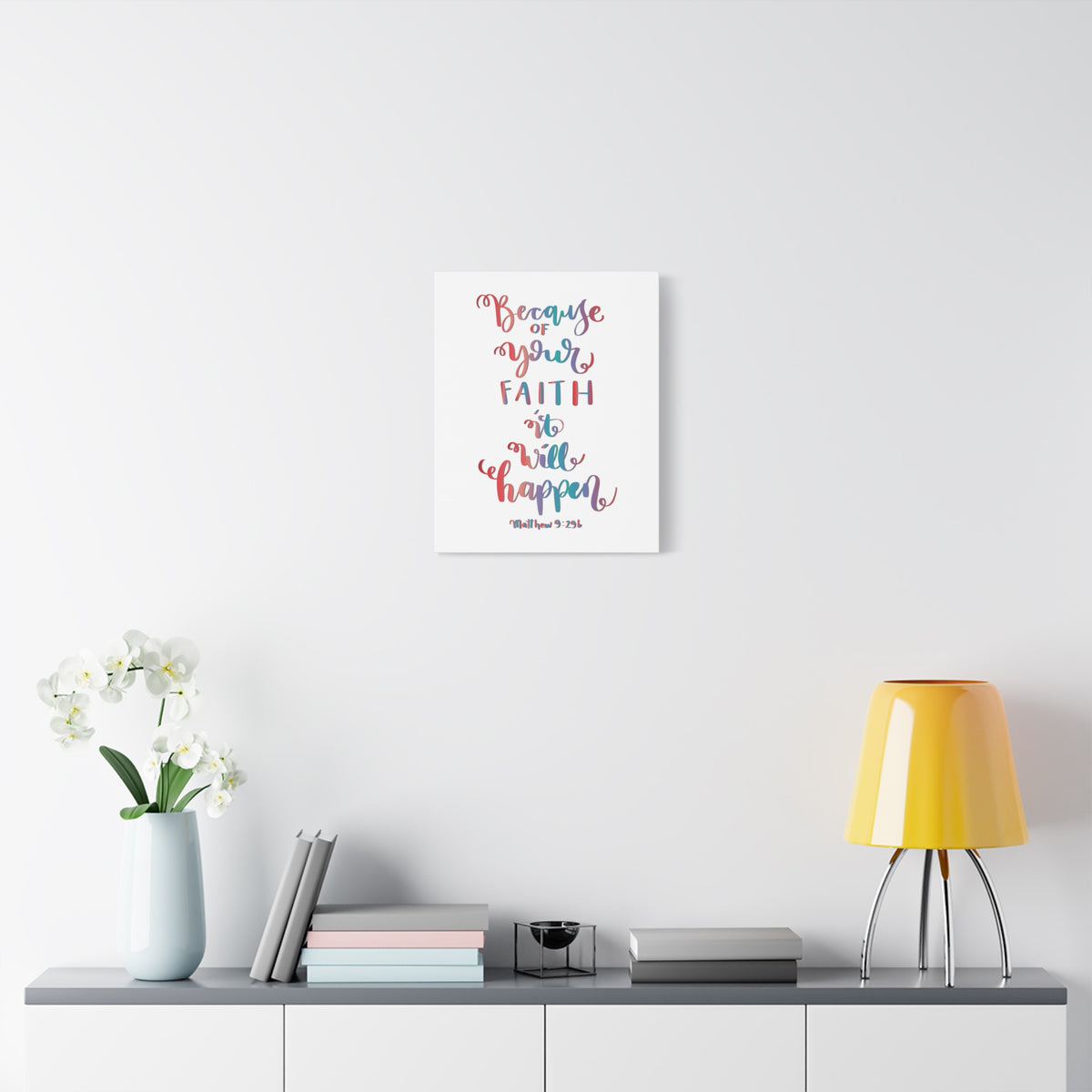 Scripture Canvas It Will Happen Matthew 9:29 Christian Wall Art Bible Verse Print Ready to Hang
