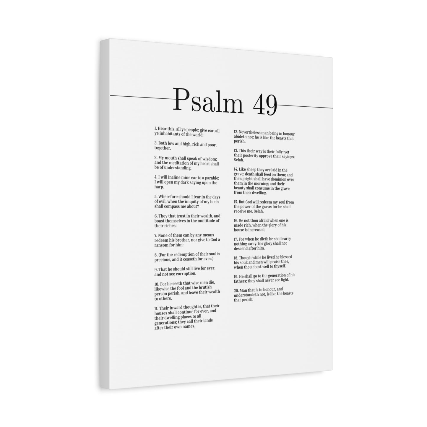 Scripture Canvas God Will Redeem My Soul Psalm 49 Christian Wall Art Bible Verse Print Ready to Hang