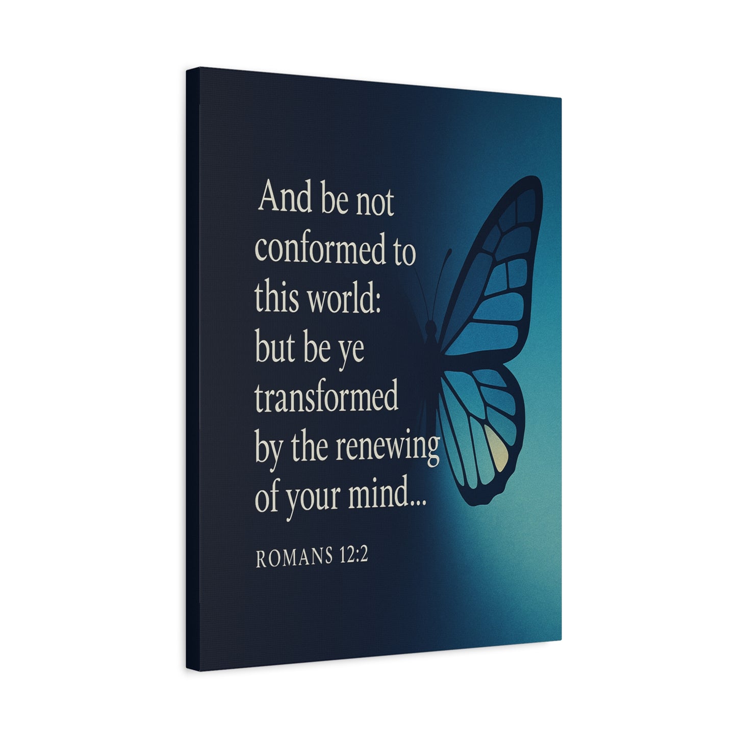 Bible Verse Canvas Romans 12:2 Christian Home Décor Wall Art Scripture Ready to Hang Faith Print