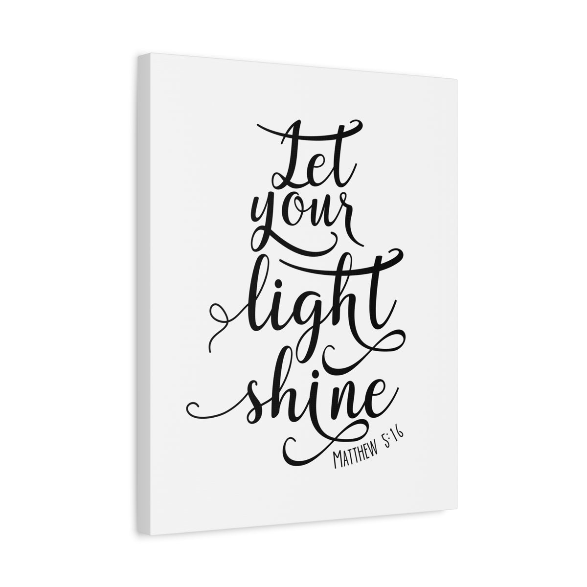 Scripture Canvas Light Shine Matthew 5:16 Christian Wall Art Bible Verse Print Ready to Hang