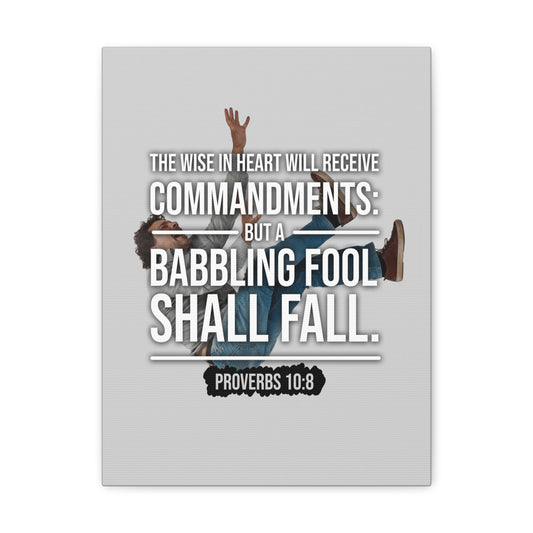 Wise In Heart Proverbs 10:8 Christian Wall Art Bible Verse Print Ready to Hang