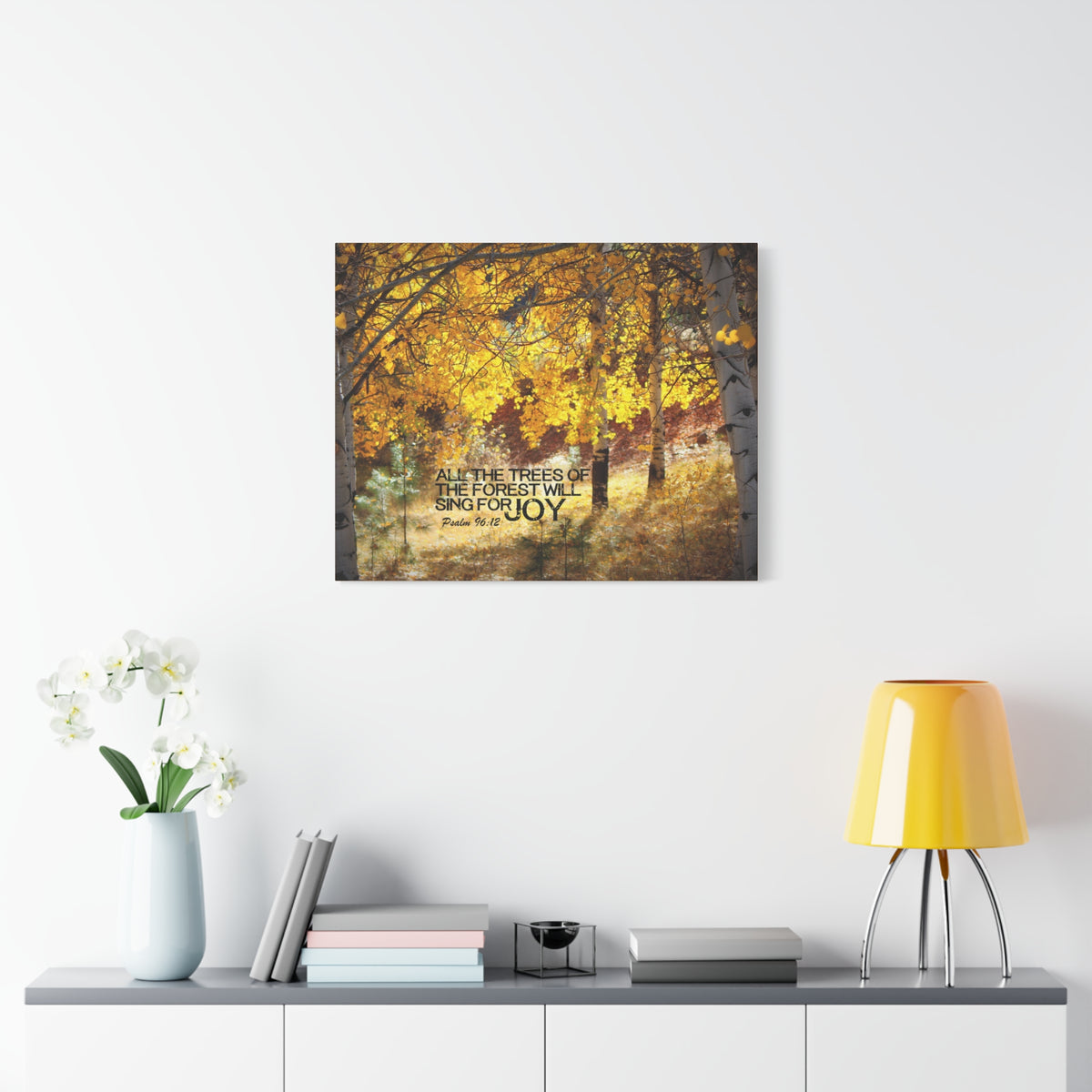 Scripture Canvas Will Sing For Joy Psalm 96:12 Christian Wall Art Bible Verse Print Ready to Hang