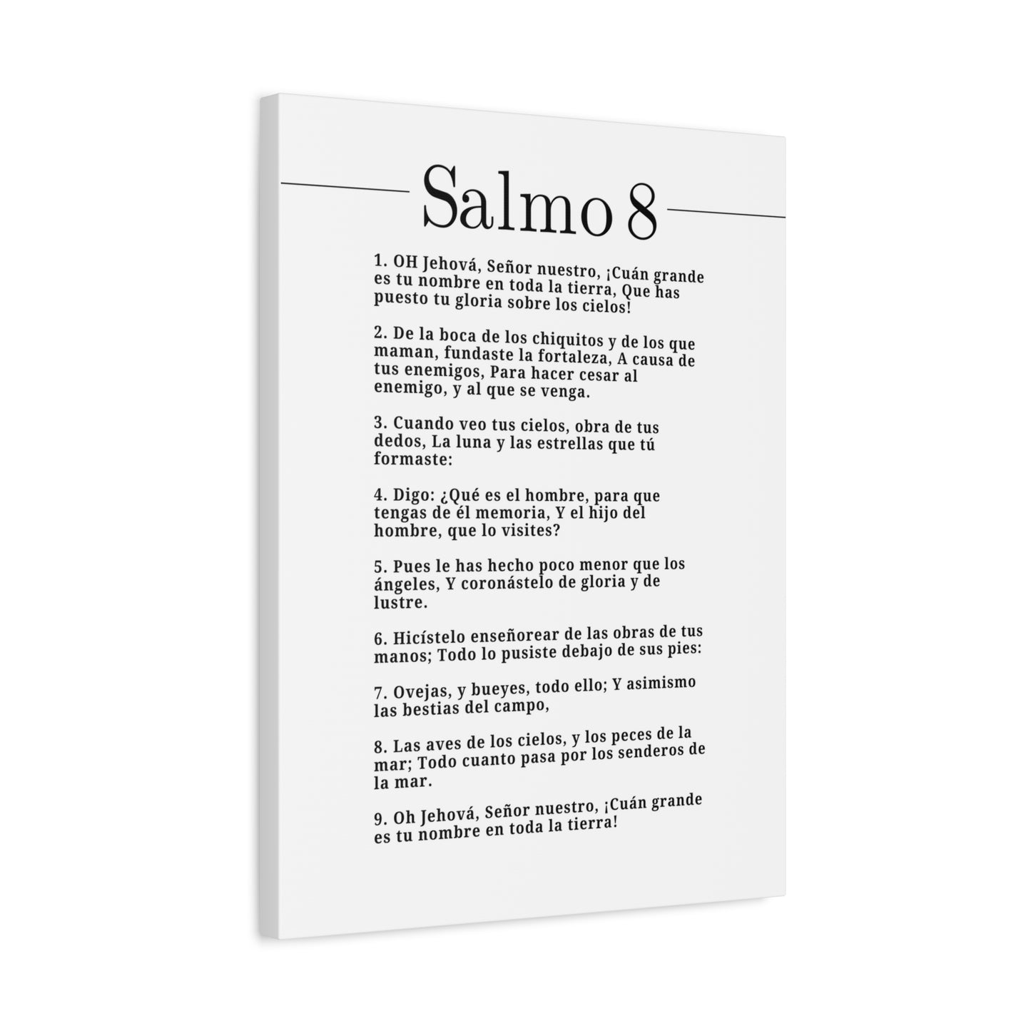 Salmo 8 Impresión De Arte Cristiano en la Pared Lista Para Colgar