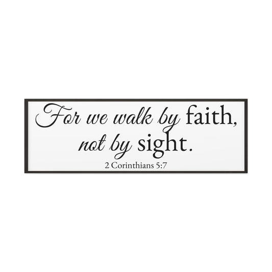 2 Corinthians 5:7 White Bible Verse Canvas Christian Wall Art Ready to Hang Unframed