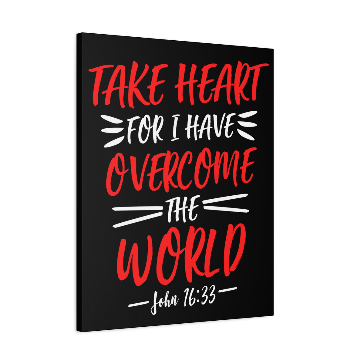 Scripture Canvas Overcome The World John 16:33 Christian Wall Art Bible Verse Print Ready to Hang