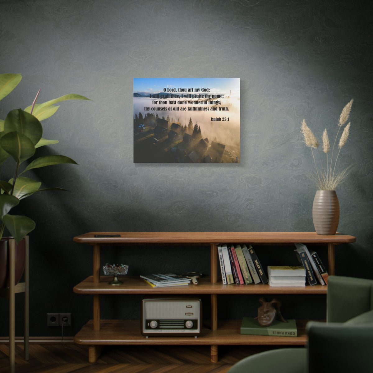 Scripture Canvas Faithfullness and Truth Isaiah 25:1 Christian Wall Art Bible Verse Print Ready to Hang