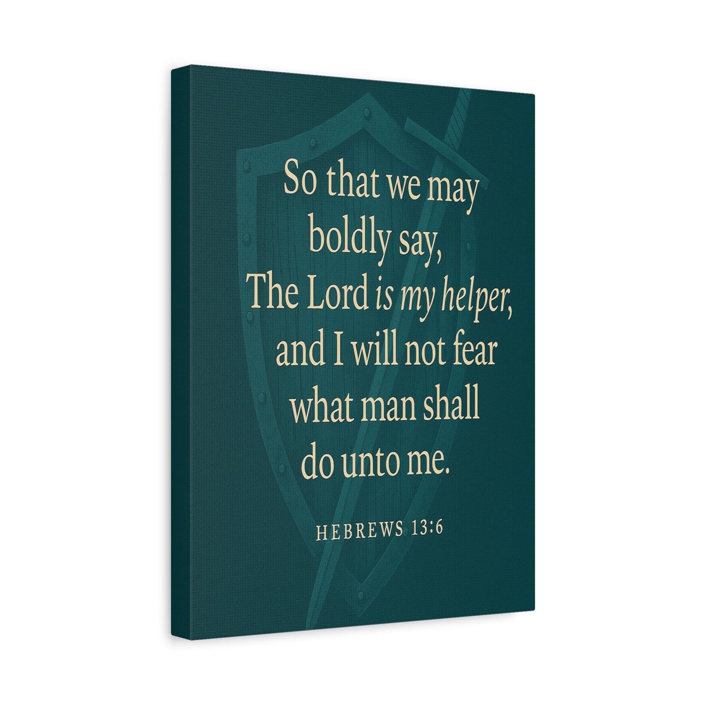 Bible Verse Canvas Hebrews 13:6 Christian Home Décor Wall Art Scripture Ready to Hang Faith Print