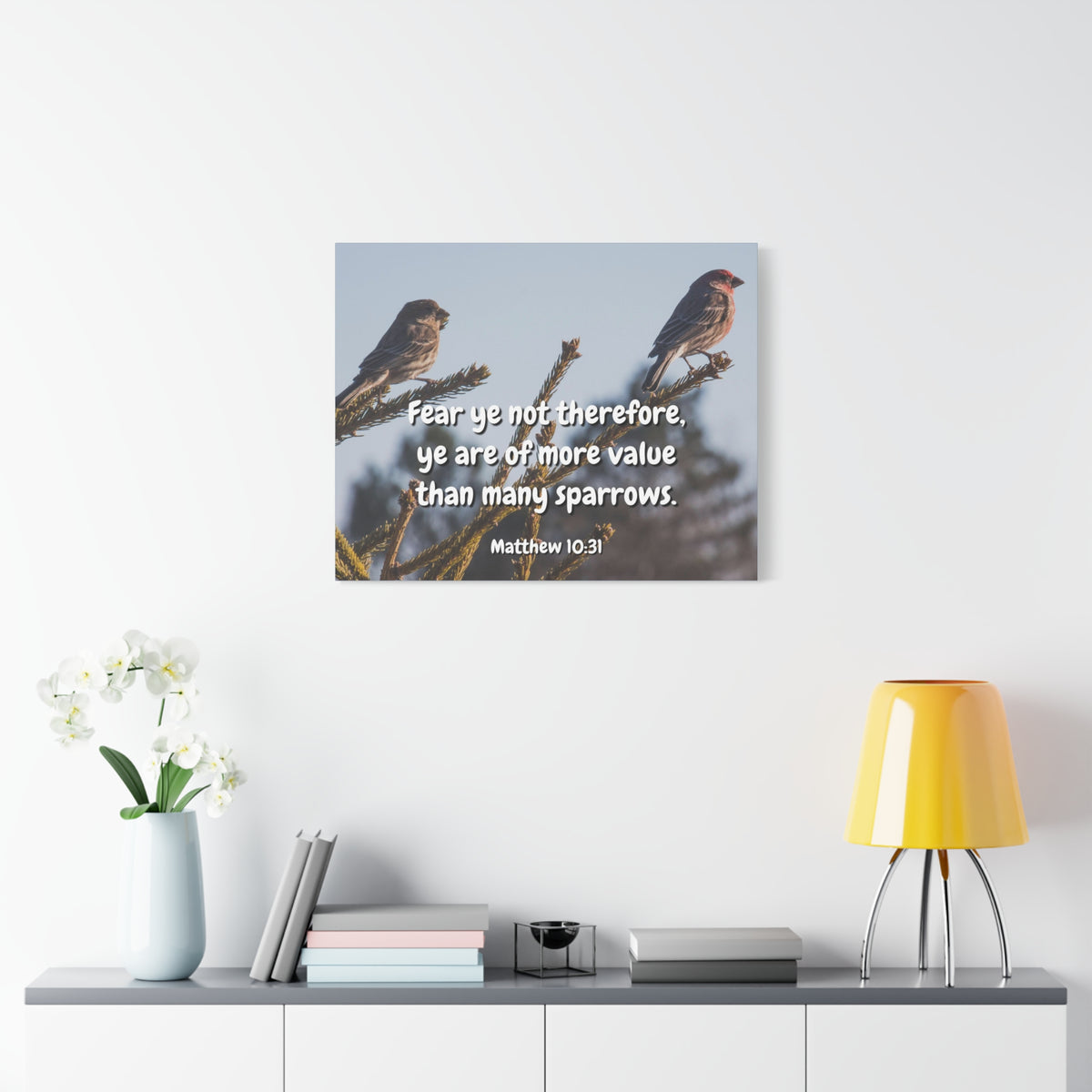 Scripture Canvas More Value Matthew 10:31 Christian Wall Art Bible Verse Print Ready to Hang