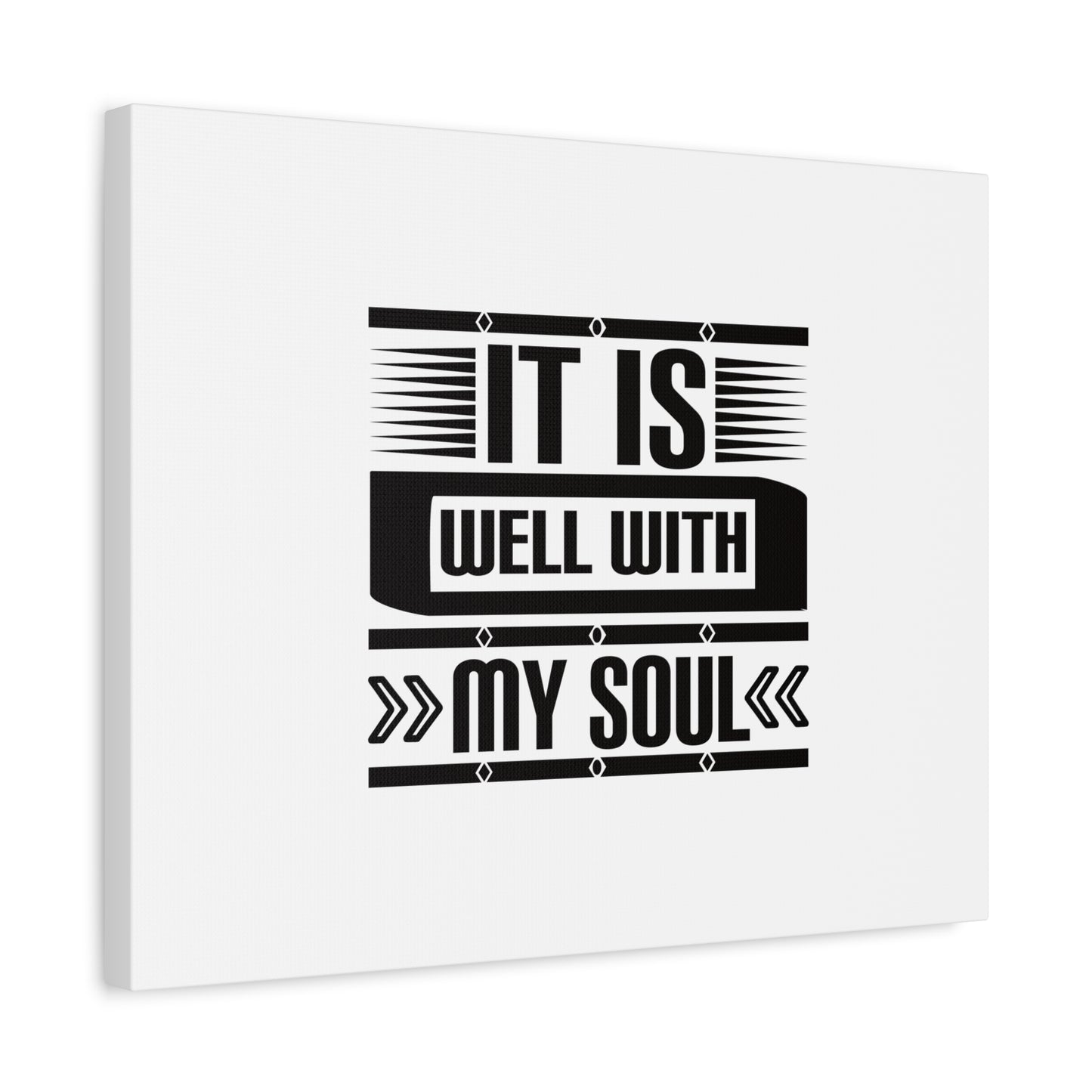 Scripture Canvas It Is Well With My Soul Psalm 42:7 White Christian Wall Art Bible Verse Print Ready to Hang