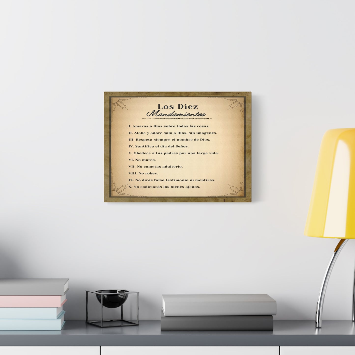 Los Diez Mandamientos 10 Commandments Spanish Christian Wall Art Print Ready to Hang