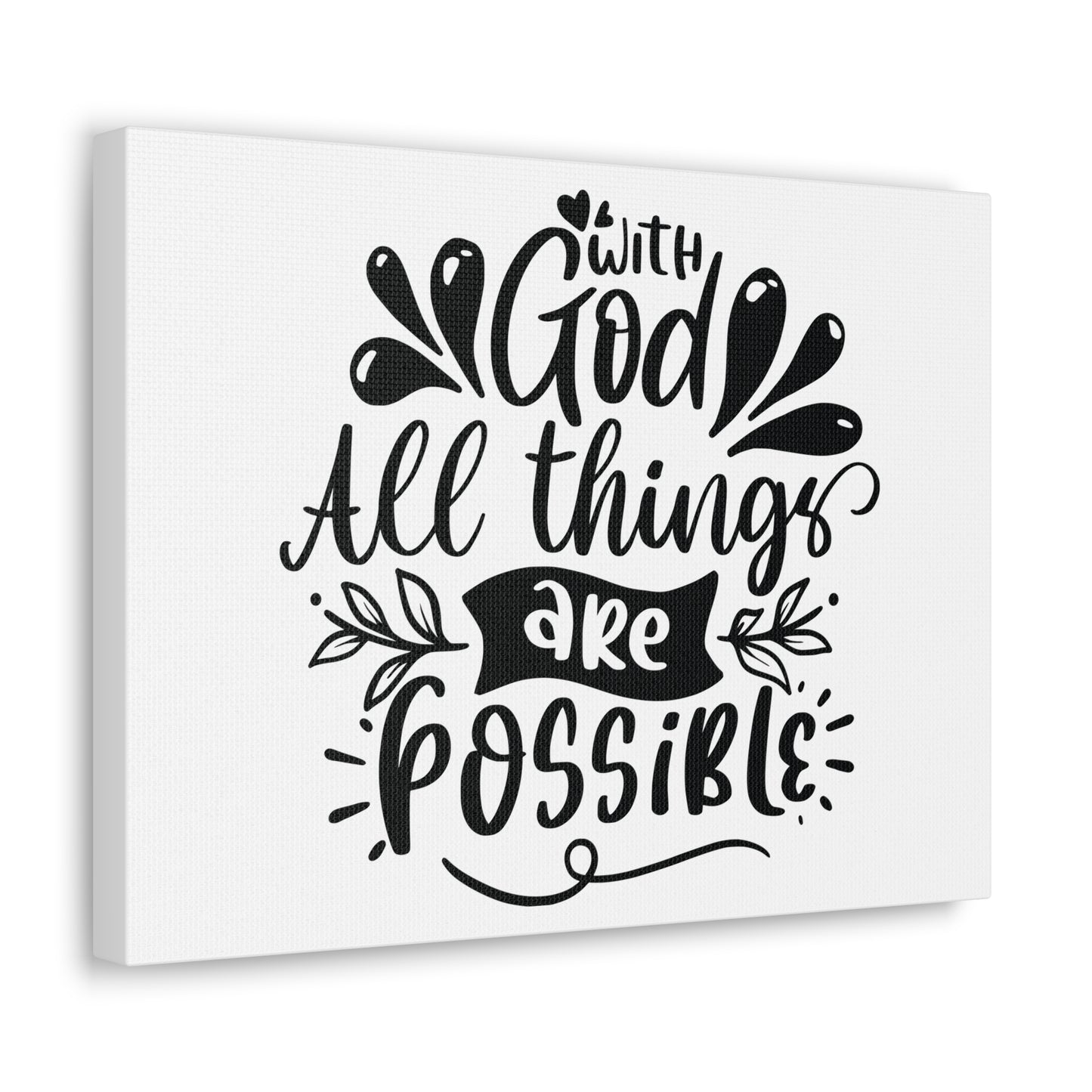 With God All Things Are Possible Matthew 19:26 Christian Wall Art Bible Verse Print Ready to Hang