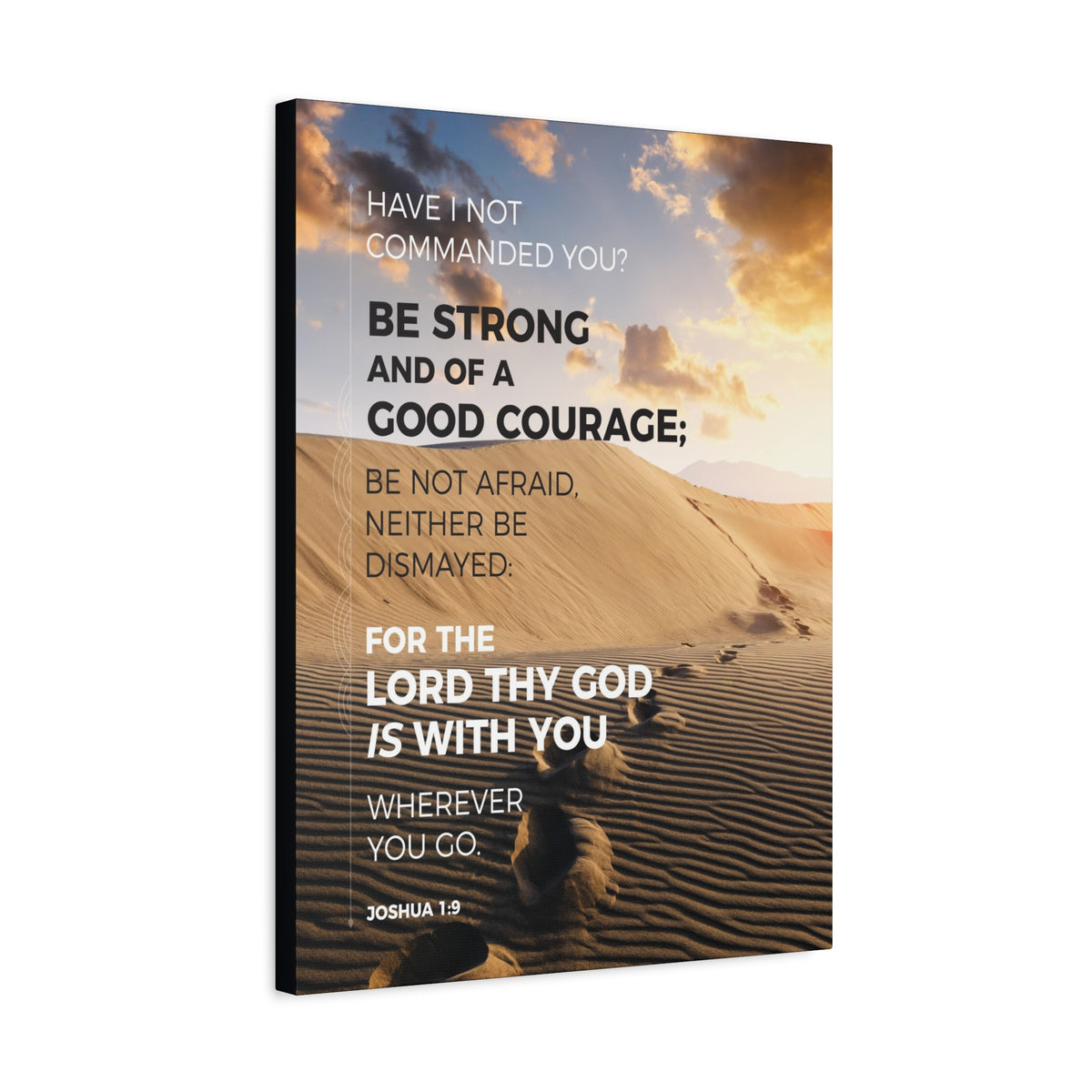 Scripture Canvas Wherever You Go Joshua 1:9 Dessert Christian Wall Art Bible Verse Print Ready to Hang