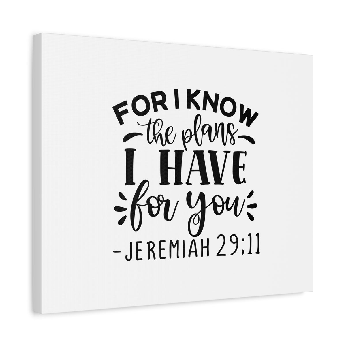 Scripture Canvas The Plans I Have Jeremiah 29:11 Christian Wall Art Bible Verse Print Ready to Hang