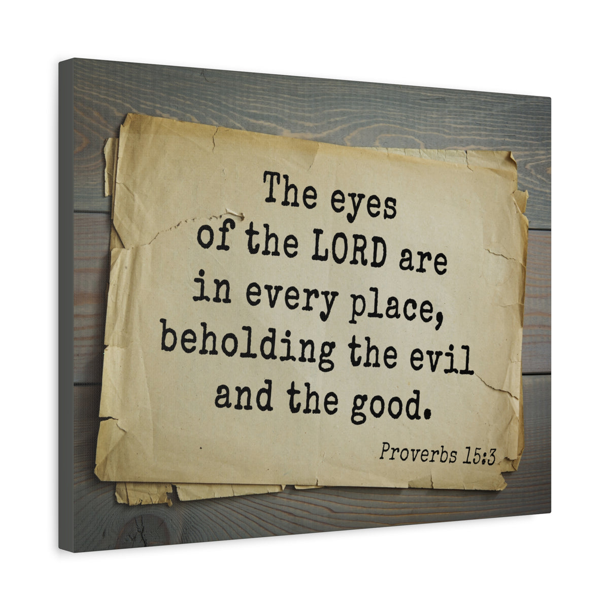 Scripture Canvas Eyes Of The Lord Proverbs 15:3 Christian Wall Art Bible Verse Print Ready to Hang