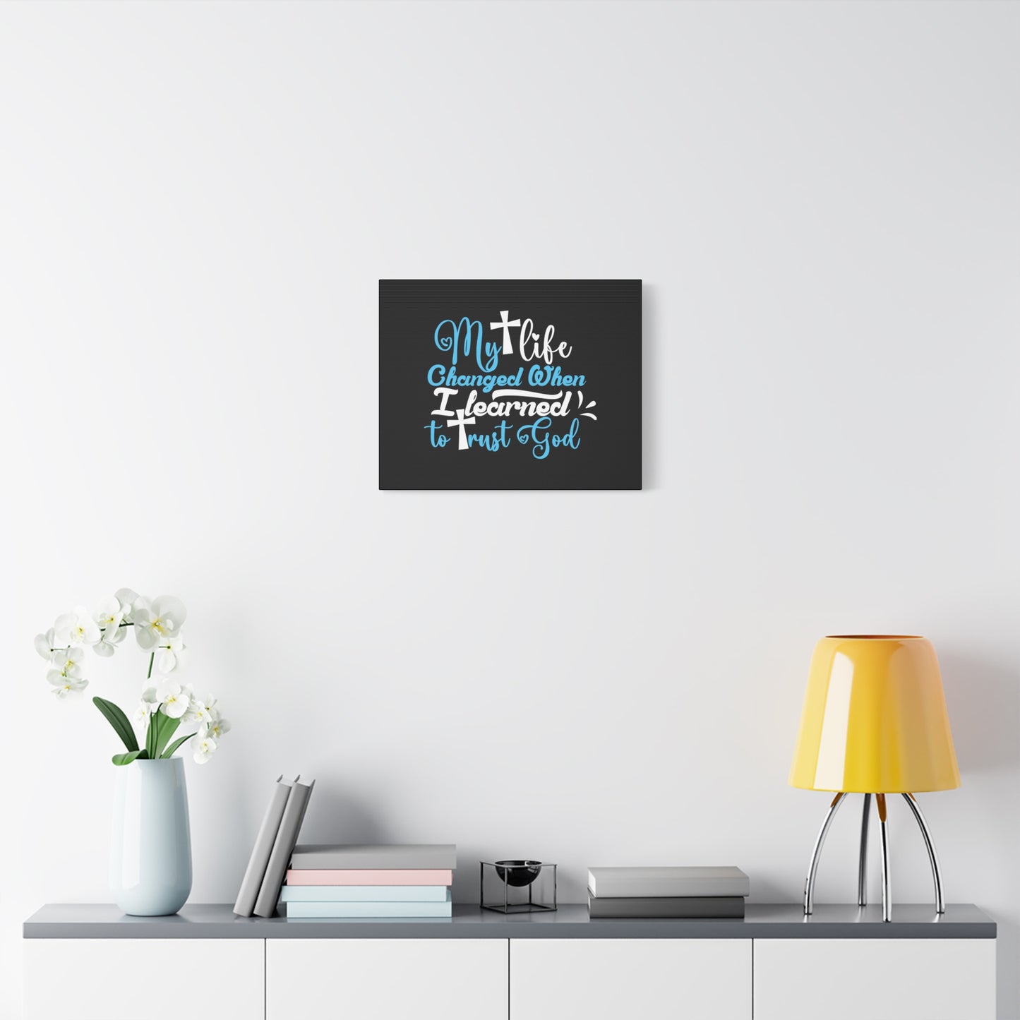 Scripture Canvas I Learned To Trust God Psalm 28:7 Christian Wall Art Bible Verse Print Ready to Hang