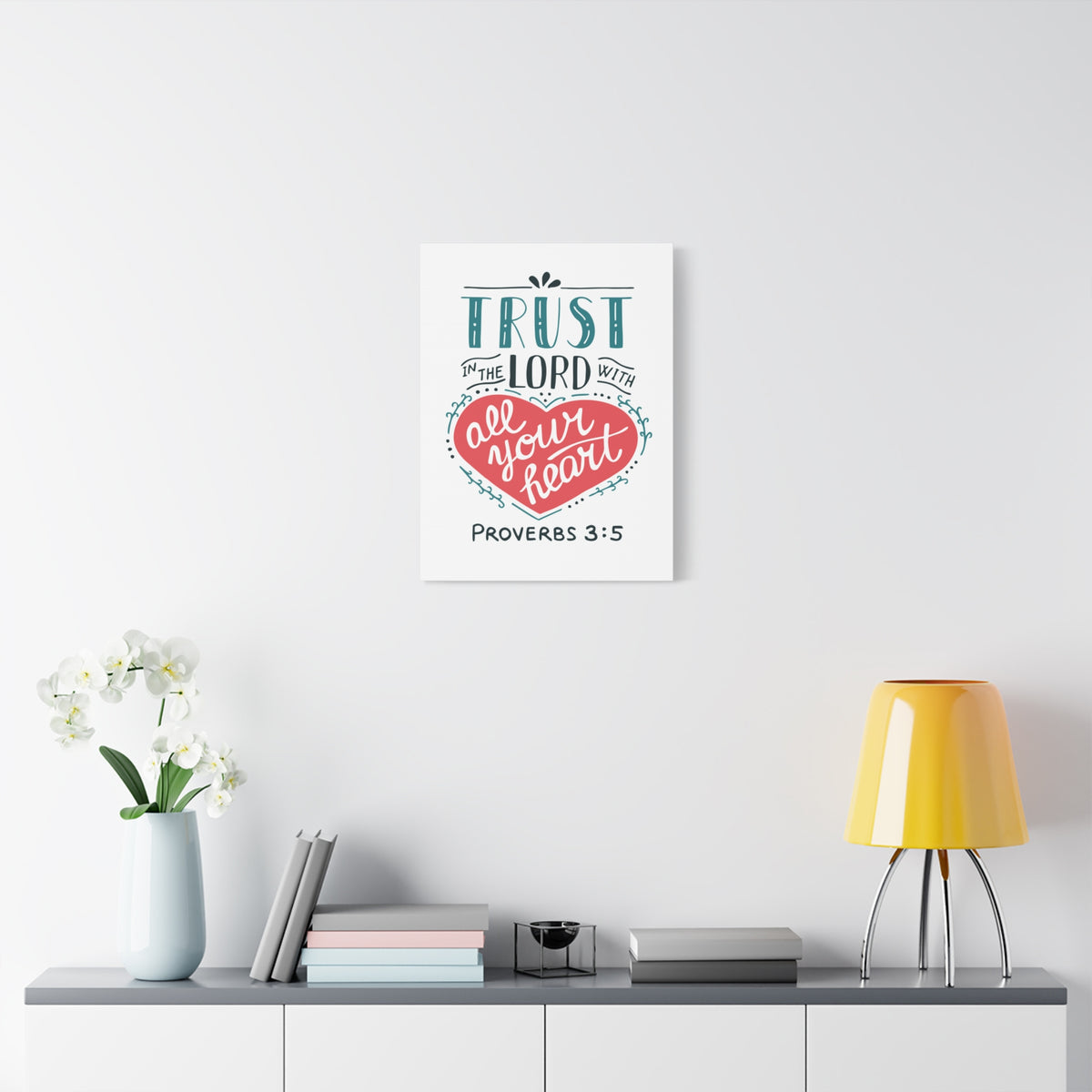 Scripture Canvas Truth In The Lord Proverbs 3:5 Christian Wall Art Bible Verse Print Ready to Hang