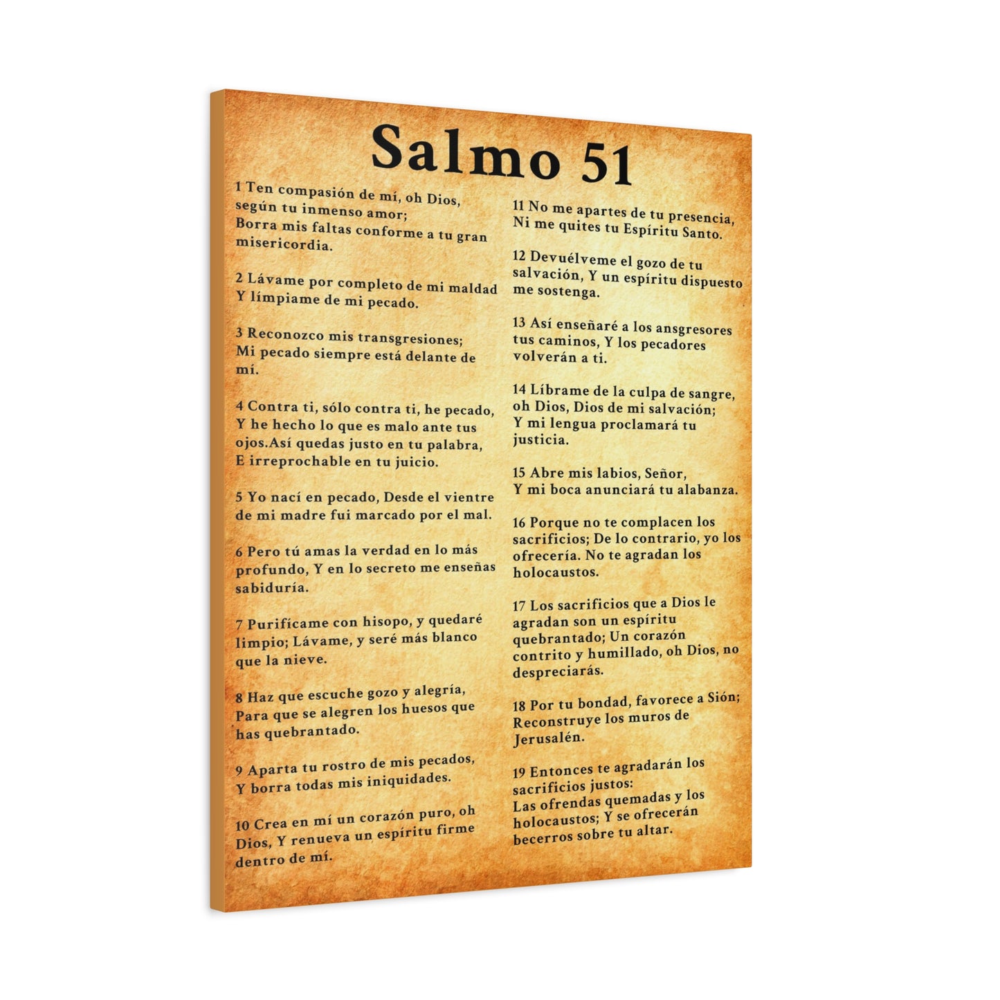 Scripture Walls Salmo 51 Chapter Gold Christian Wall Art Print Ready to Hang Unframed