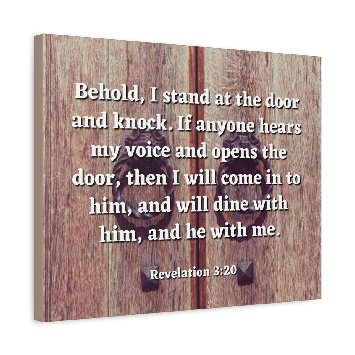 Scripture Canvas My Voice Revelation 3:20 Christian Wall Art Bible Verse Print Ready to Hang